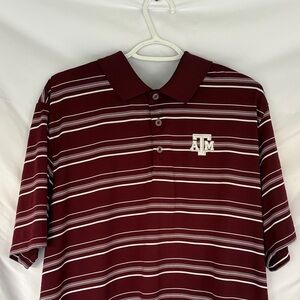 Adidas Texas A&M Aggies Maroon and White Striped Polo Shirt